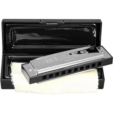 Blues Harmonica in C (incl. case and cleaning cloth)