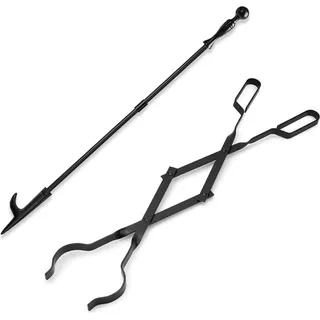 Amagabeli 66cm Kaminzange Schwere Last Holz Greifer für Kamin Draußen & Drinnen