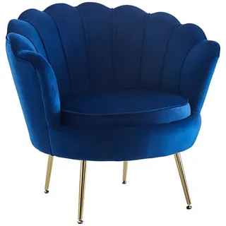 SalesFever Cocktailsessel Clam Samt 69 x 77 x 57 cm Blau