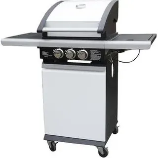 Patton Patio Chef 2 +, 8000 W, Grill, Erdgas, 3 Zone(n), Wagen, Edelstahl, Weiß - Silber, Weiß