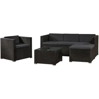 Juskys Punta Cana Loungeset schwarz/dunkelgrau