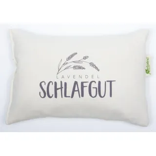 Kräuterkissen HERBALIND "5046 Lavendelkissen SCHLAFGUT", grau (natur, anthrazit), B:30cm L:20cm, Baumwolle, Funktionskissen, Kräuterkissen