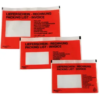SOENNECKEN Dokumententasche, DIN C6 Rot Lieferschein-Rechnung, mehrsprachig mit Selbstklebung 250