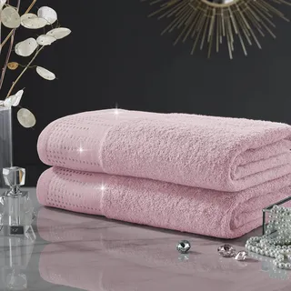 Gaveno Cavailia Abington, besonders weich, warm und gemütlich, saugfähig, bequemes Bad-Accessoire, Baumwolle, Badetuch – Blush Pink, 70X120, 2