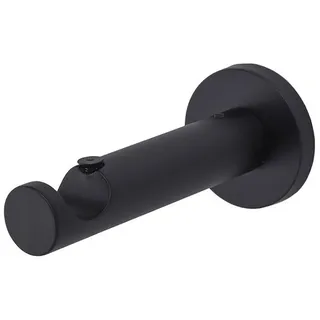 MDEKOR Wandträger 1-läufig Schwarz Matt P Wandhalter mit Metallmontageplatte für Gardinenstange 19 mm - Schwarz