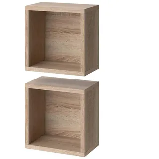 Vicco Wandregal Senyo Sonoma 25 x 25 cm 2er Set , Sonoma Eiche , Holzwerkstoff , Rechteckig , 25x25x15 cm , Badezimmer, Badmöbel, Hängeschränke