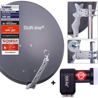 DURA-SAT Select 75/80 anthrazit + Quad LNB