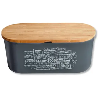 Brotkasten KESPER "Brotbox", grau, B:34cm H:18cm, Lebensmittelaufbewahrungsbehälter, Brotkasten, Deckel als Schneidebrett verwendbar