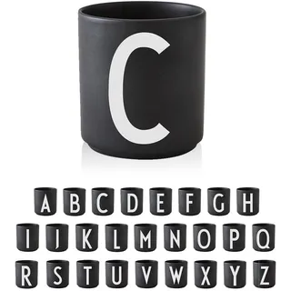 Design Letters Tasse Personalisiert (A-Z) | Kaffeebecher Porzellan | Kaffeetassen Buchstaben | Personalisierte Tasse, Personalisierte Geschenke | Tassen Schwarz | Dekorativ Tassen Buchstaben 250 Ml