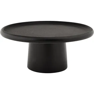 Cosy & Trendy Ellips Tortenplatte auf Fuß, Steingut, Schwarz, D21 x 9 cm