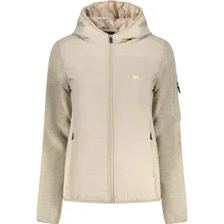 Damen Kapuzenjacke Beige mit Fleece, Taschen & Norwegen-Details - Beige