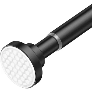 AIZESI 1Stück 107-250 cm Duschstange ausziehbare Vorhangstange ohne Bohren Spannstange Teleskopstange Vorhang für Bad, Fenster, Schrank Schwarz