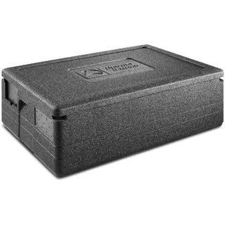 Thermohauser EPP-Thermobox GN 1/1 Gastrostar inklusive Deckel - 30 Liter Volumen - 60 x 40 x 23 cm - 5-farbiges Einsteckkartenset, Schwarz