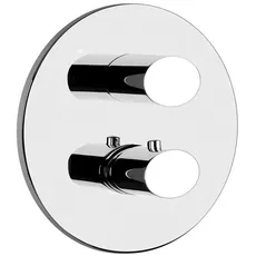 Gessi Ovale, Fertigmontageset, für Unterputz-Thermostat, 2-Wege-On-Off-Umlenkkartusche, Ausgängen separat anzusteuern, mit Wartungsabsperrventilen, Filter und Rückflussverhinderer, nicht eigensicher, 23234, Farbe: Weiß CN