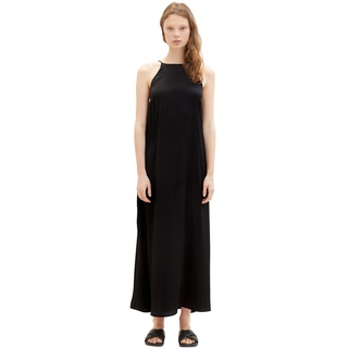 TOM TAILOR Denim Damen 1036609 Maxi Satin Kleid, 14482-Deep Black, XL