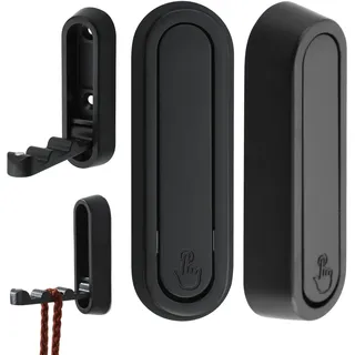 Mooche Super Durable Alloy Safety Garderobenhaken, Schwarz, Klappbar, Geeignet für Mäntel, Taschen und Hüte, 2 Haken zum Anschrauben, Ggeeignet für Schulen, Arbeitsplätze, Hotels und Privathaushalte