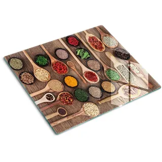 Tulup Glasplatte 60x52 cm Gewürze und Kräuter , Glas , 60x0.4x52 cm , Küchen, Küchenelektrogeräte, Herde, Herdabdeckplatten