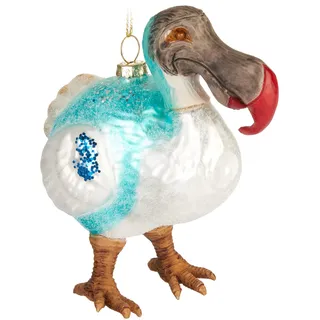 BRUBAKER Dodo Weihnachtskugel aus Glas - Handbemalt und Mundgeblasen | Christbaumschmuck Lustig - Vogel Christbaumkugel Figur Weihnachtsdeko Anhänger - Deko Baumkugel