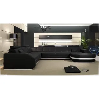 Ecksofa Ledersofa Big xxl U Form Wohnlandschaft Sofa Couch Garnitur Eckgarnitur