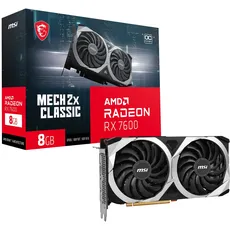 MSI Gaming Radeon RX 7600 128-bit 8GB GDDR6 DP/HDMI Dual Torx 3.0 Fans FreeSync DirectX 12 VR Ready OC Grafikkarte (RX 7600 MECH 2X Classic 8G OC)