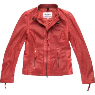 Blauer USA Miller Perforierte Damen Lederjacke, rot, S - Rot