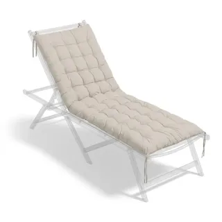 Relaxdays Bankauflage , Beige , Kunststoff, Textil , 70x8x180 cm , Gartenmöbel, Gartenpolster & Auflagen, Bankauflagen