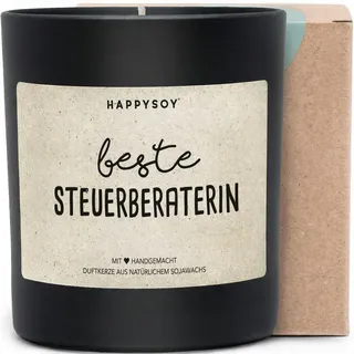 Beste Steuerberaterin - Duftkerze mit Spruch als Geschenk für Kollegin, Dankeschön, liebevolle Aufmerksamkeit, blumiger Duft, Kerze im Glas