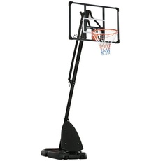 Bild von Basketballständer mit ausfahrbarem Ständer schwarz 111L x 70,5B x 293-350H cm