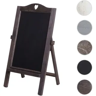 Werbetafel HWC-E51, Aufsteller Kreidetafel, 66x37x27cm Shabby-Look Vintage ~ grau-braun