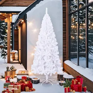vidaXL Künstlicher Weihnachtsbaum L 240 cm Weiß - Weiß