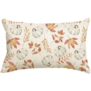 Artoid Mode Orange Kürbisse Ahornblätter Herbst Kissenbezug, 30x50 cm Saisonnal Fall Zierkissenbezug Cushion Cover Couch Wohnzimmer Deko