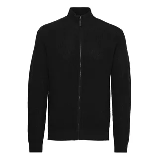 Strickjacke INDICODE "Strickjacke IDRevil", Herren, Gr. L, schwarz, Obermaterial: 70% Baumwolle CO recyc.. 30% Polyester PES., Strickjacken Strickjacke