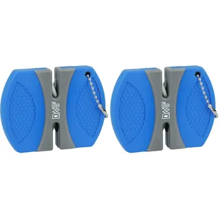 DMT InstaSharp Messerschärfer | Outdoor 2-Stufen-Messerschleifer für die Hosentasche | V-Schärfer aus Wolfram & Keramik für Grob- und Feinschliff im perfekten Winkel | 20174, Blau (Packung mit 2)