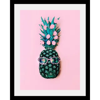 Queence »Ananas« Ananas Essen Humor Lebensmittel Obst Obst bild(er): HD Premium Poster-Druck inkl. Holzrahmen,