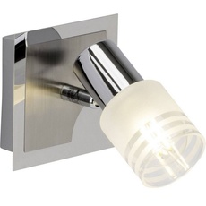 Bild von Lea LED Wandspot eisen/chrom/weiß 1x LED-D45, E14, 4W LED-Tropfenlampe inklusive, (450lm, 2700K) Energiesparend und langlebig durch LED-Einsatz