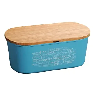 Kesper Brotbox aus Kunststoff, Brotbehälter mit abnehmbarem und beidseitig verwendbarem Schneidebrett, Farbe: petrol