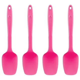 KOCHBLUME Flexlöffel S 4er Set Küchenhelfer Premium-Silikon Hitzebeständig Spülmaschinenfest Pink