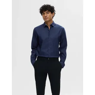Selected HOMME Langarmhemd »SLHSLIMZARK LS SHIRT«, blau