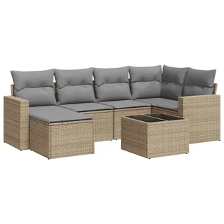 VidaXL 3251606, Hellgrau, Rattan, Gehärtetes Glas, 110 kg, Erwachsene & Kinder, 550 mm, 550 mm - Hellgrau