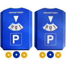 Kaufmann Neuheiten AZINN602 Parkscheibe mit 3 Einkaufswagen-Chips (2 Stück) blau Set of 2