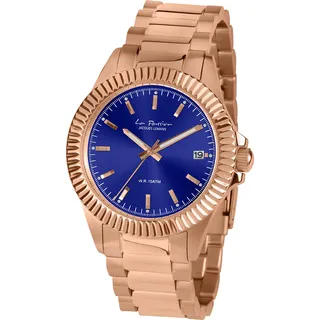 Quarzuhr JACQUES LEMANS "La Passion", gold (roségoldfarben, blau), Armbanduhren, Damen, Quarzuhr, Armbanduhr, Damenuhr, Edelstahlarmband, analog, Datum, Leuchtindex