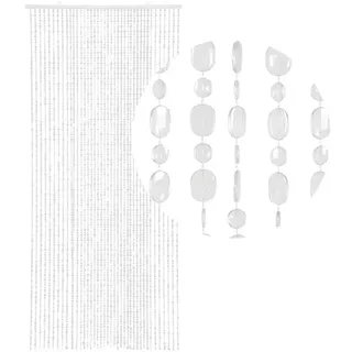 HAB & GUT -DV0221- Türvorhang OVAL, KLAR, 90 x 200 cm, Pailettenvorhang Perlenvorhang