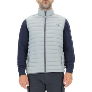 JEEP O102879-G229 J HERREN STEPP-WESTE mit Reißverschlusstaschen kleiner Aufdruck J23W Medium Grey XL