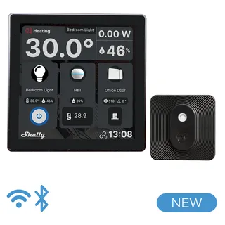 Shelly Wall Display BLU H&T Black - WiFi touch screen