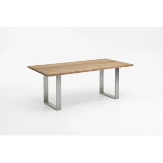 Niehoff Gartentisch 200 x 95 x 76 cm Teakfarben/Edelstahlfarben
