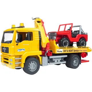 Bruder 02750 - MAN TGA Abschlepp LKW mit Geländewagen 1:16