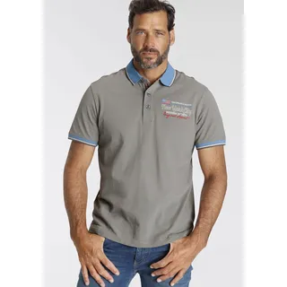 Man's World Poloshirt, Kurzarm, lässige Passform, bedruckt, Polokragen Man's World grau 4XL (68/70)