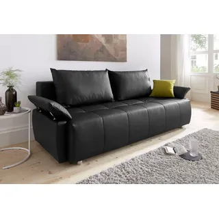 Collection AB Schlafcouch Kunstleder 2-Sitzer Schwarz