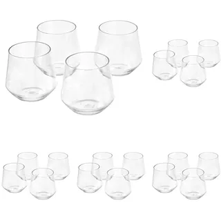 Amazon Basics Tritan-Kunststoff, BPA-frei, spülmaschinentauglich, Weinglas ohne Stiel, bruchsicher, 414ml, transparent, 4er-Set (Packung mit 5)