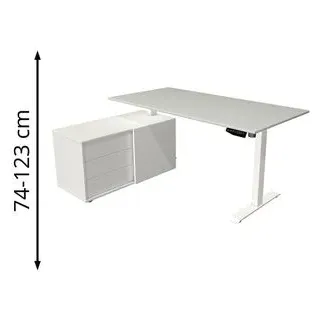 Kerkmann Schreibtisch MOVE 1 Gestell Weiß / Grau
